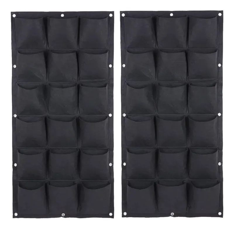 Kit 2 Jardineiras Vertical Em Feltro Com 18 Bolsos