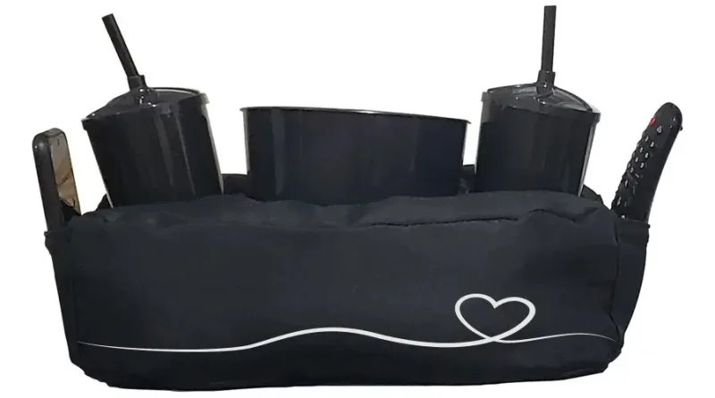 Almofada Porta Pipoca Linha Arte Coração Preto