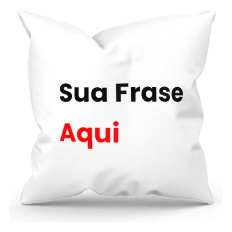 Almofada Travesseiro Personalizada Sua Frase Branco