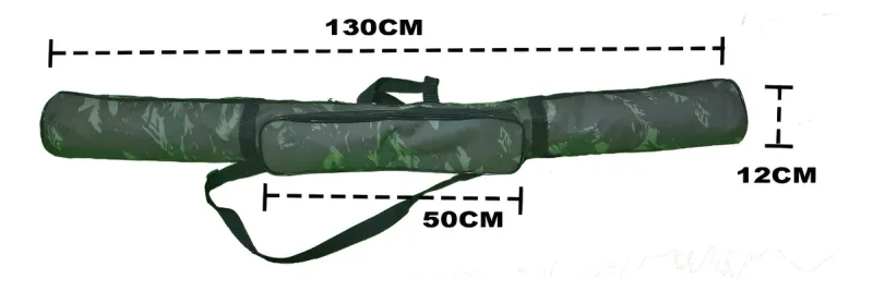 Mochila Porta Varas 1,30m Transversal Zíper Verde Geométrico