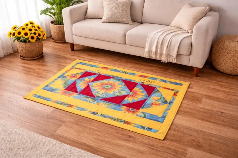 Tapete Artesanal Colorido Em Retalhos Feito À Mão Petwork 70 Cm 50 Cm Amarelo