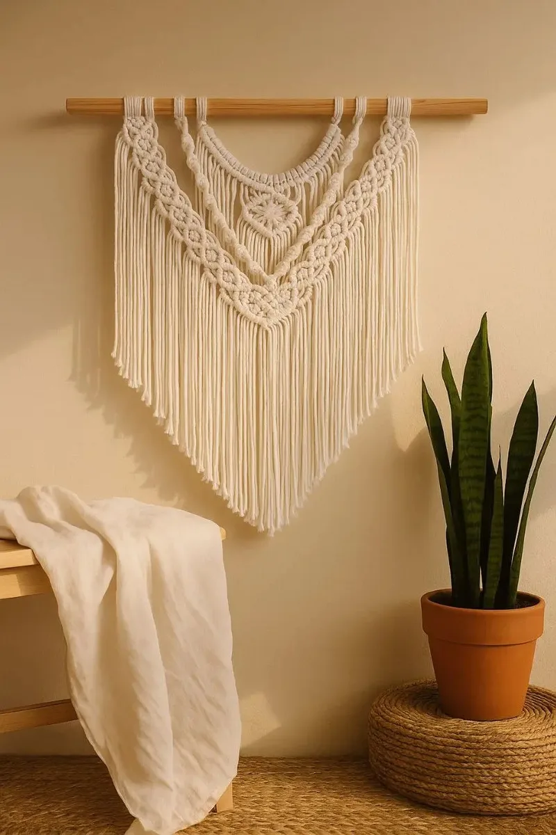 Painel De Parede Decorativo Em Macrame Artesanal Painel