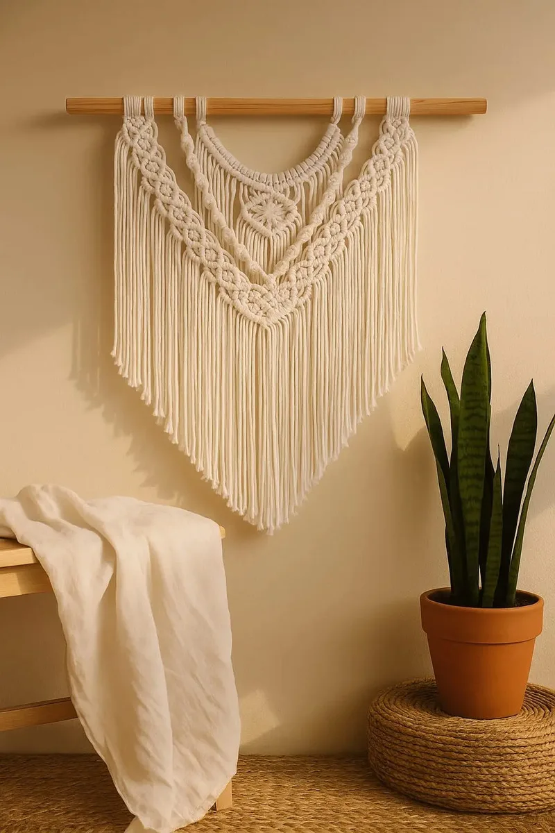 Painel De Parede Decorativo Em Macrame Artesanal