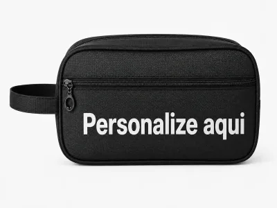 Nécessaire Nylon Personalizada Empresa Evento Brinde Logo Preto Personalizado