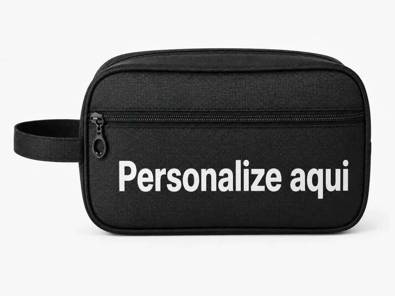 Kit 10 Nécessaire Nylon Personalizada Empresa Evento Brinde Preto Personalizado
