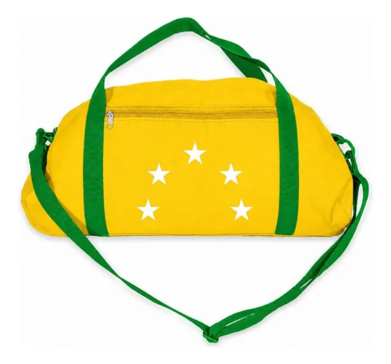 Mochila Bolsa Academia Unisex Copa Do Mundo Grande Azul Amarelo